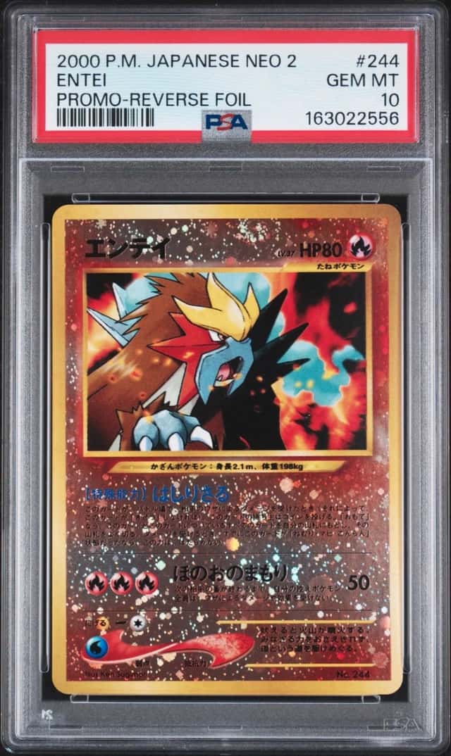 2000 POKEMON JAPANESE NEO 2 PROMO REVERSE FOIL #244 ENTEI PSA 10