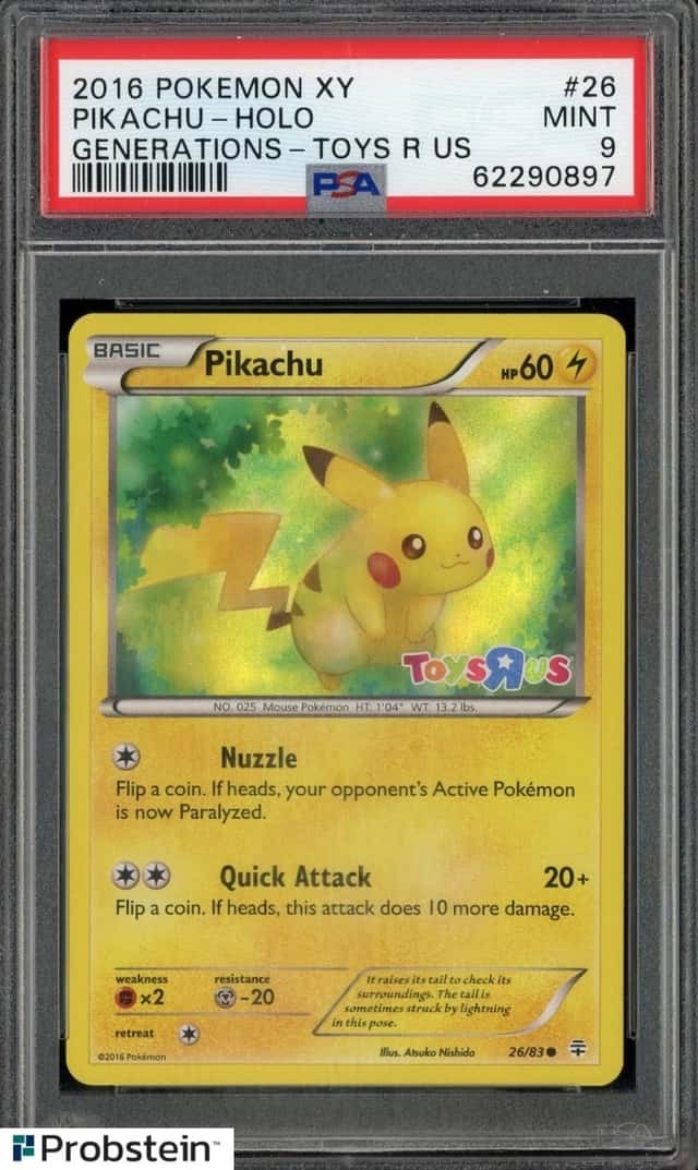 2016 Pokemon XY Generations Toys R Us #26 Pikachu - Holo PSA 9 MINT