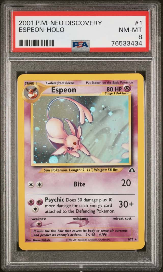Nintendo Neo Discovery Espeon 1/75 Holo Rare English 2001 PSA 8 76533434