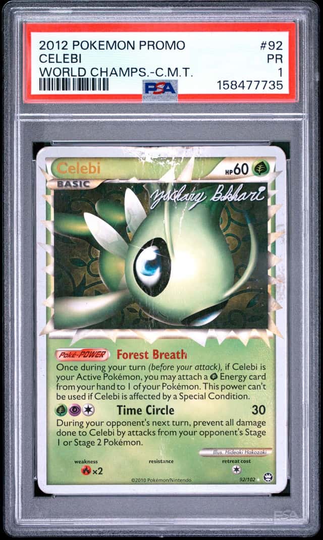 2012 POKEMON PROMO CELEBI PRIME TCG WORLD CHAMPION RARE PSA 1 *POP 1*