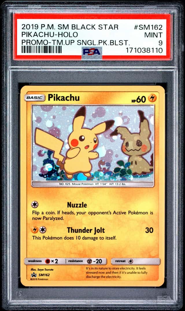 2019 POKEMON SM BLACK STAR PROMO TEAM UP SINGLE PACK BLISTERS PIKACHU-HOLO PSA 9