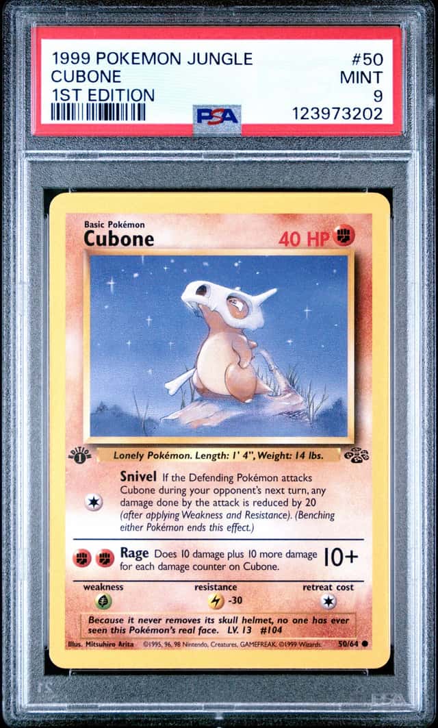 1999 Pokemon Jungle 1st Edition # 50 Cubone PSA 9 MINT Trusted Seller! NEW CERT!