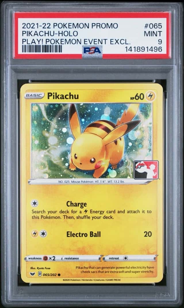 POKEMON PIKACHU-HOLO 2021-22 PROMO #065 PLAY! POKEMON EVENT EXCL. PSA 9