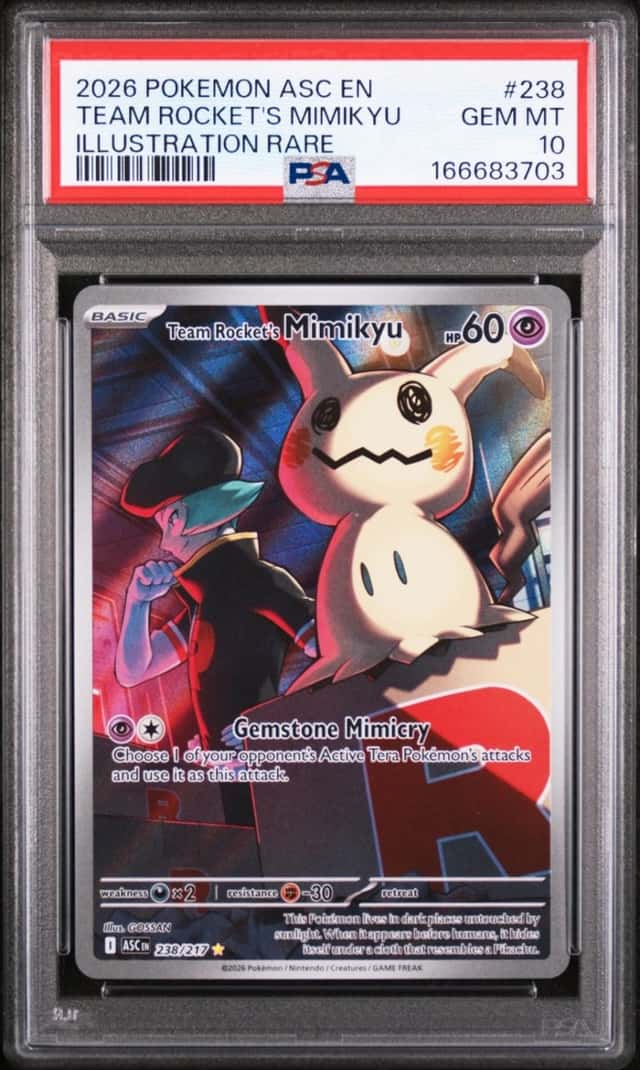 2026 POKEMON ASCENDED HEROES ILLUSTRATION RARE #238 TEAM ROCKET'S MIMIKYU PSA 10