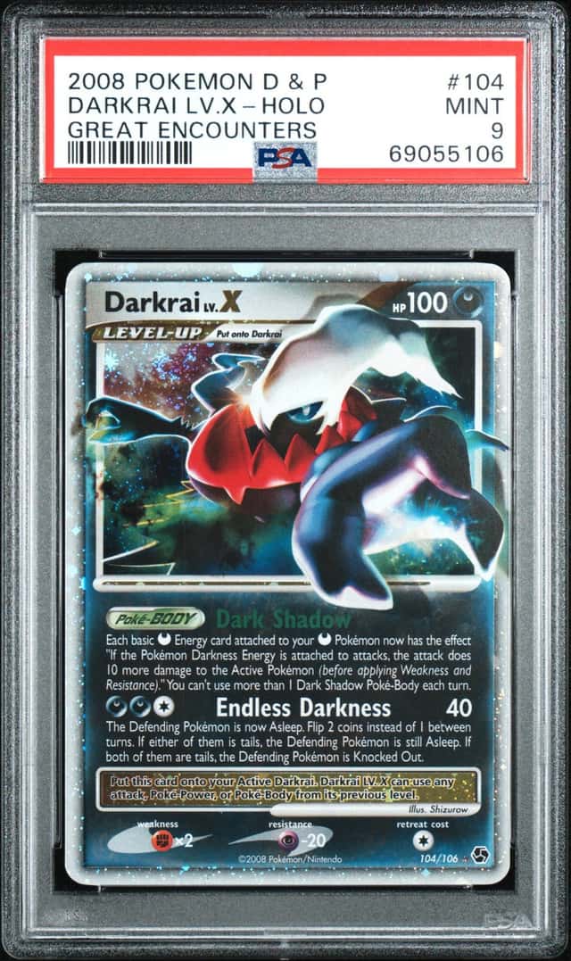 2008 Pokemon Diamond and Pearl Great Encounters Holo Darkrai Lv X #104