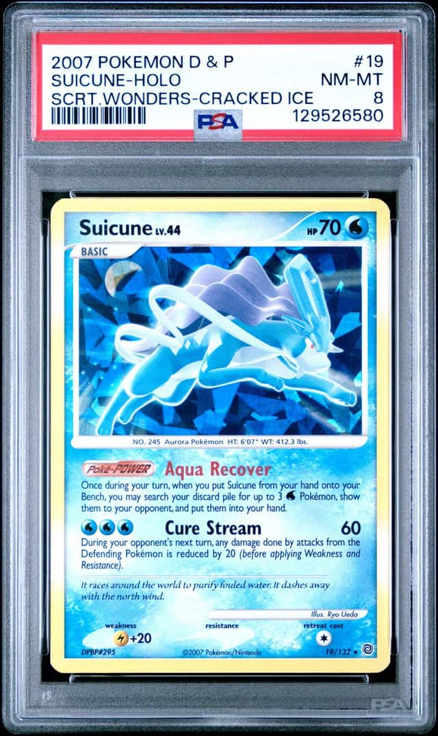 2007 Pokemon Diamond and Pearl Secret Wonders Cracked Ice Holo Suicune #19