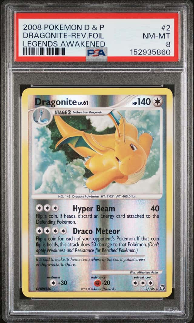 2008 Pokemon Diamond and Pearl Legends Awakened Reverse Holo Dragonite #2