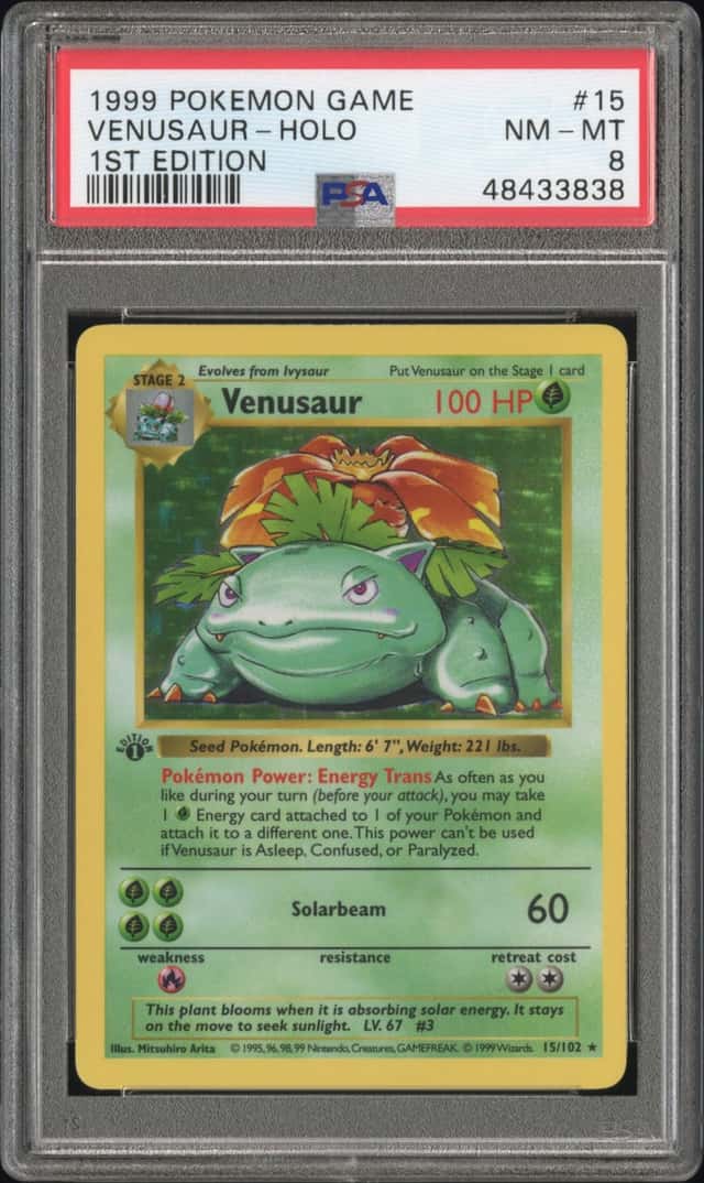 1999 Pokemon Base Set 1st Edition Holo Venusaur #15