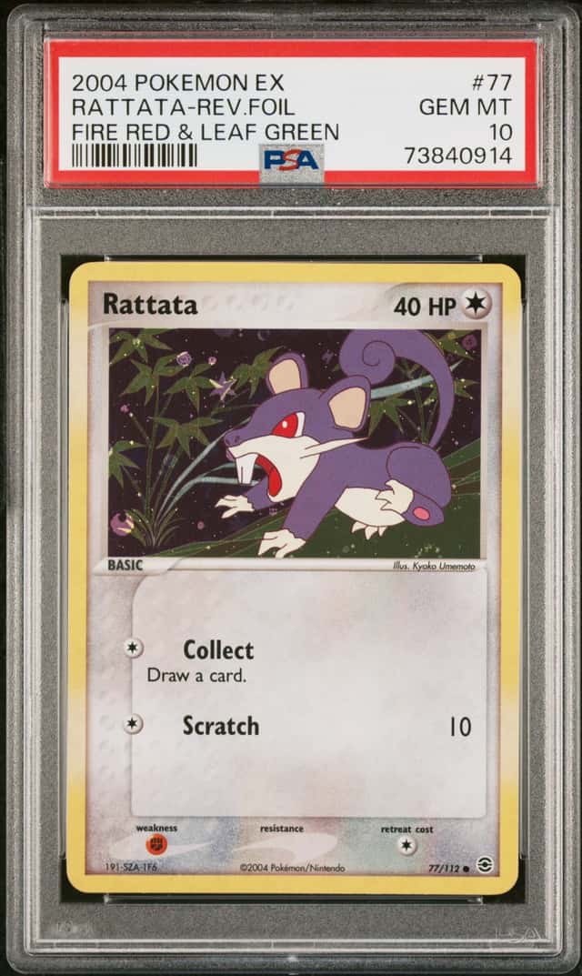 2004 Pokemon Ex Fire Red Leaf Green Reverse Holo Rattata #77