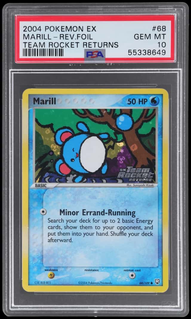 2004 Pokemon Ex Team Rocket Returns Reverse Holo Marill #68