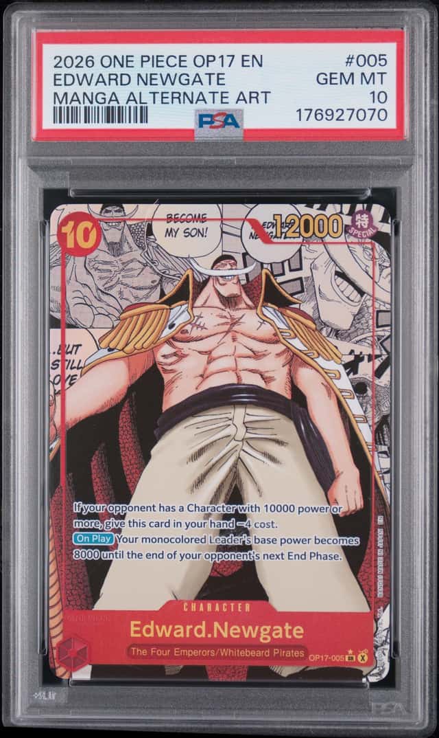 2026 ONE PIECE OP17-THE WORLD'S STRONGEST WARRIORS #005 EDWARD NEWGATE PSA 10