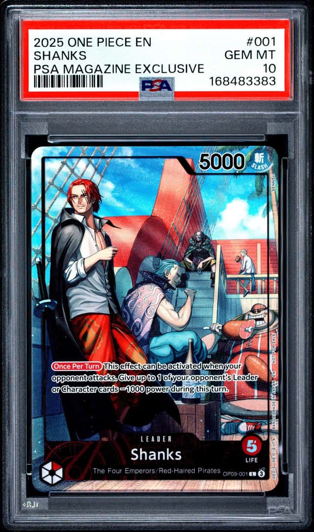 2025 One Piece EN PSA Magazine Exclusive #001 Shanks PSA 10 GEM MINT