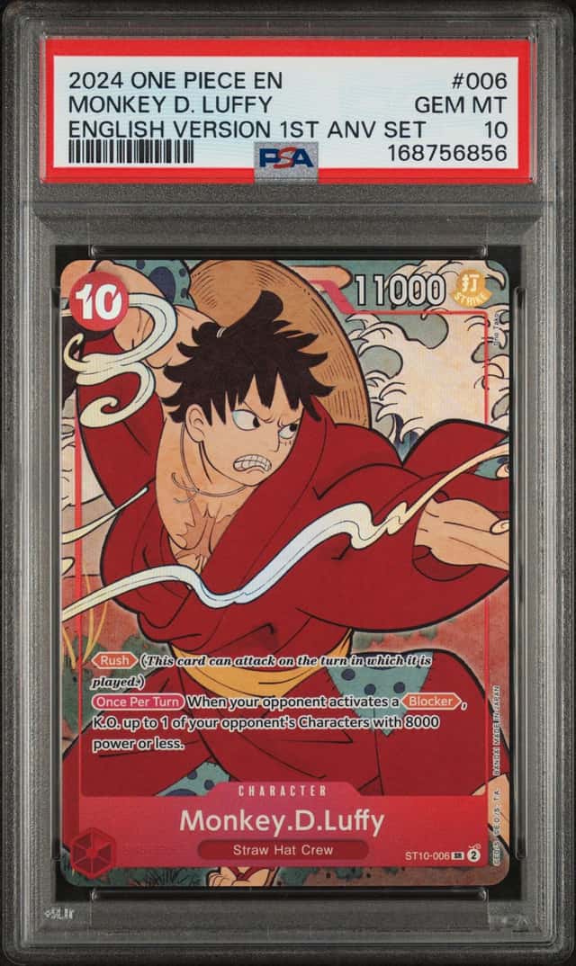2024 One Piece EN English Version 1st Anniversary #006 Monkey D Luffy PSA 10