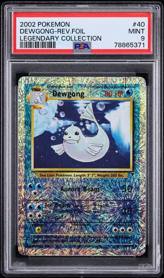 2002 Pokemon Legendary Collection Reverse Holo Dewgong #40 PSA 9 MINT