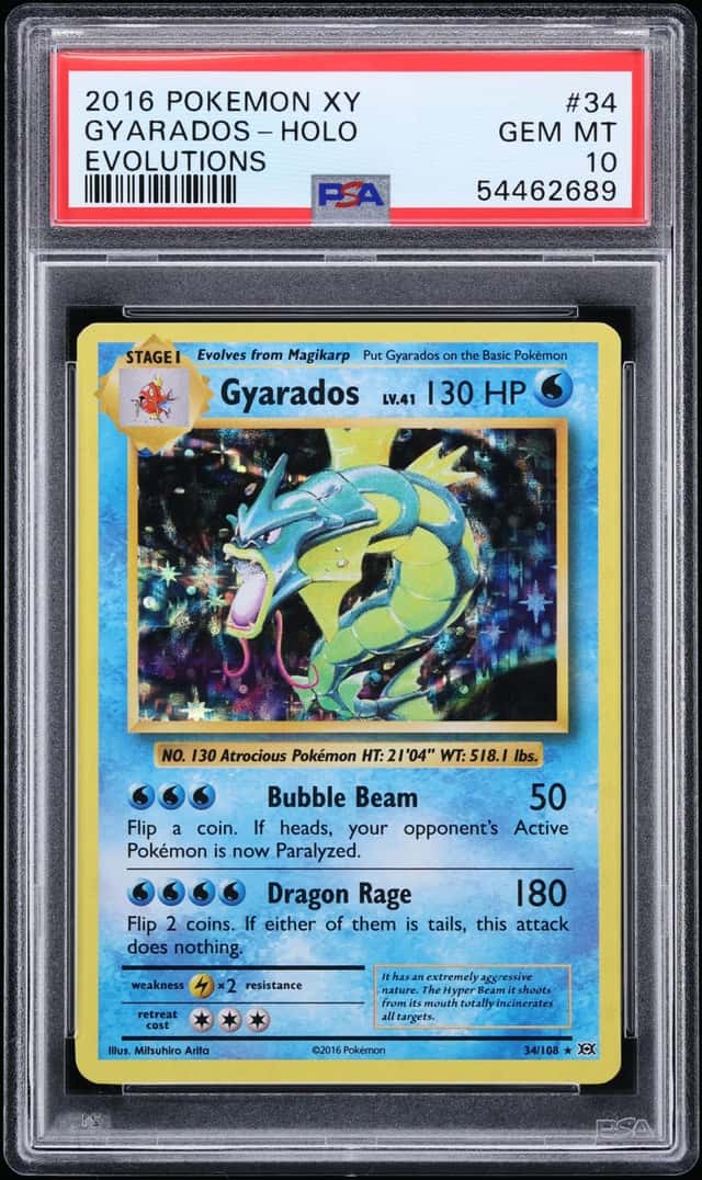 2016 Pokemon XY Evolutions Holo Gyarados #34 PSA 10 GEM MINT