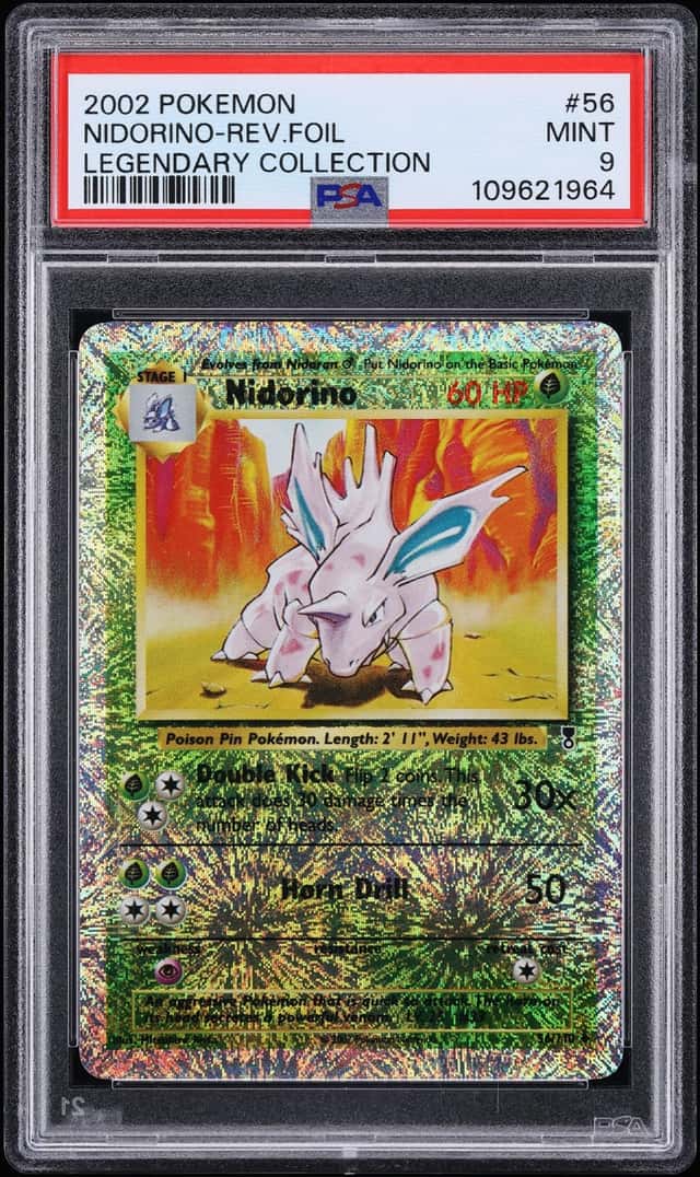 2002 Pokemon Legendary Collection Reverse Holo Nidorino #56 PSA 9 MINT