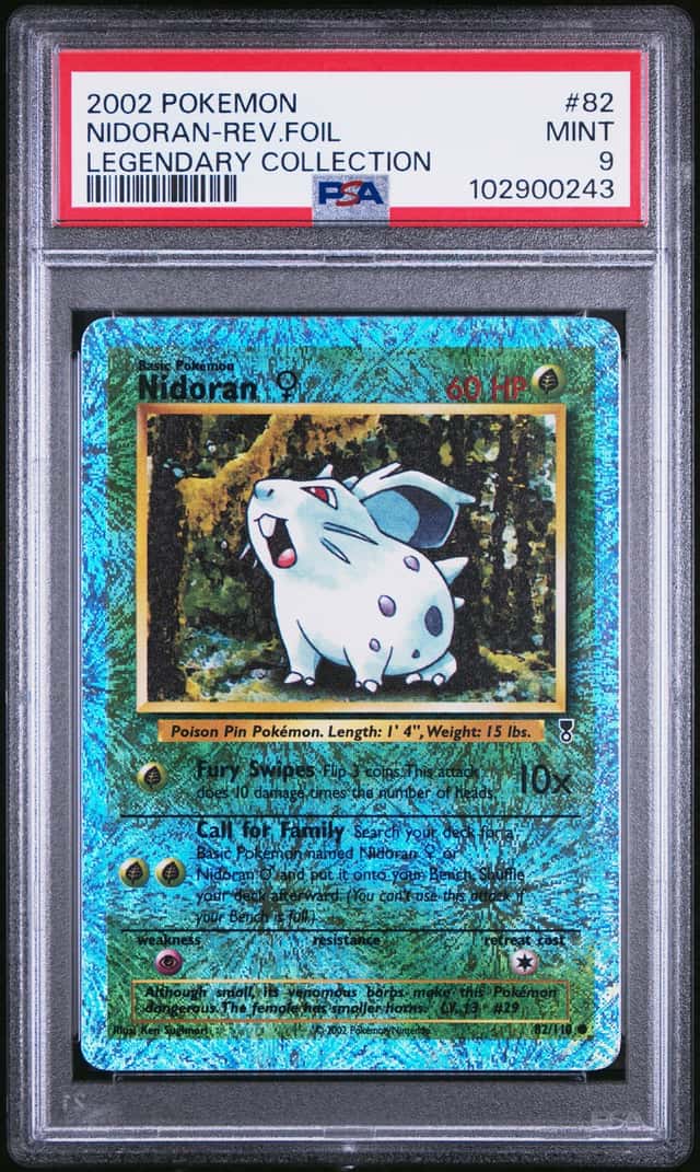 2002 Pokemon Legendary Collection Reverse Holo Nidoran #82 PSA 9 MINT