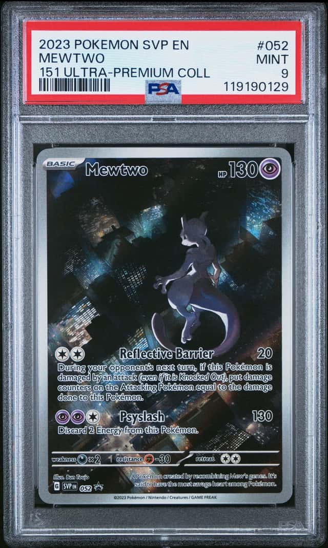 2023 POKEMON SVP EN-SV BLACK STAR PROMO #052 MEWTWO PSA 9