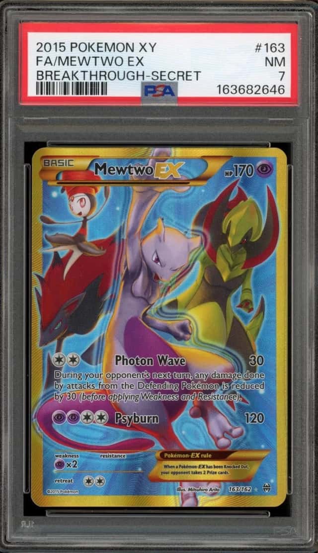 Pokemon Mewtwo EX Breakthrough 163/162 Secret Rare PSA 7