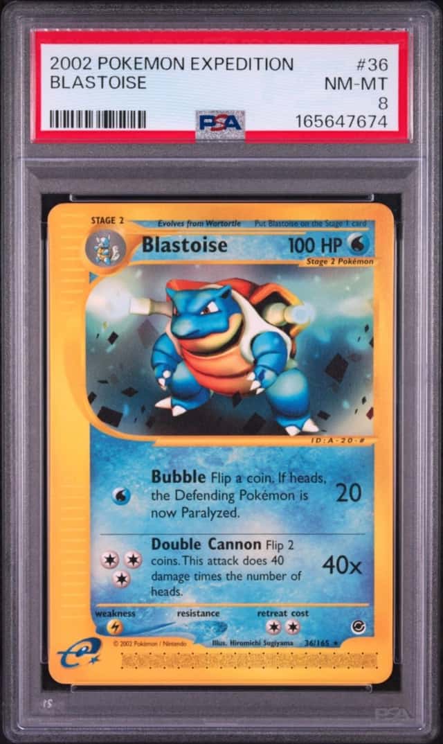 Pokemon Blastoise Expedition 36/165 PSA 8