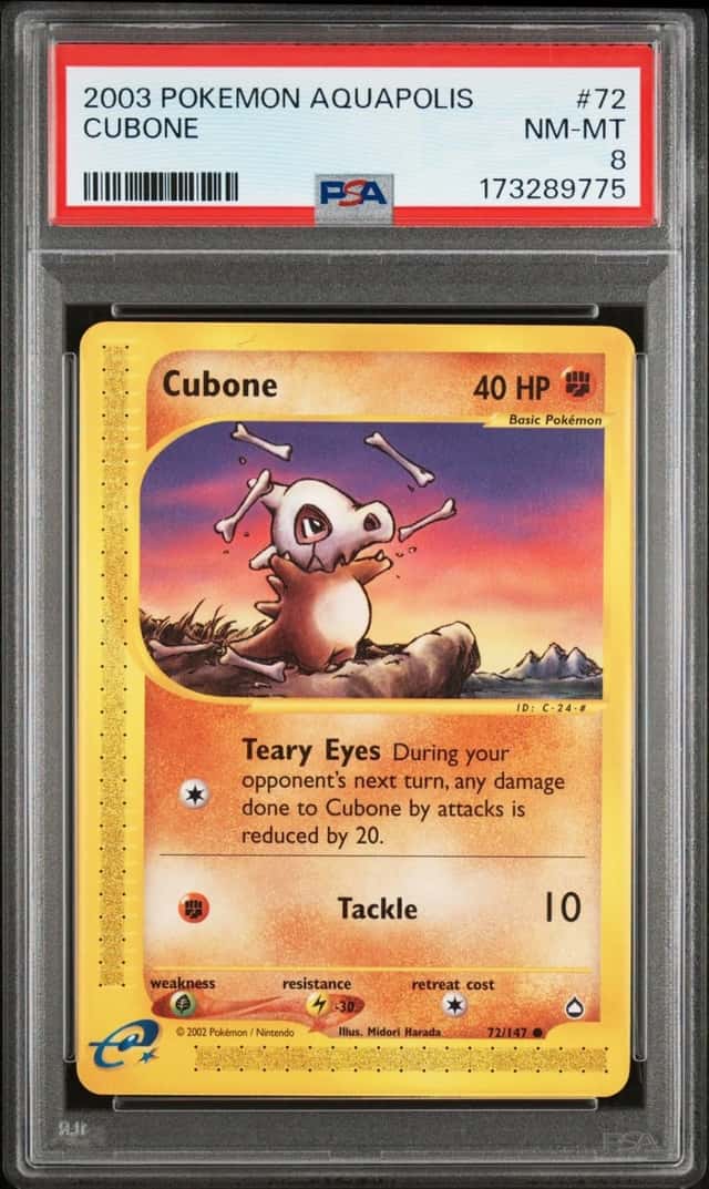 Pokemon Cubone Aquapolis 72/147 PSA 8