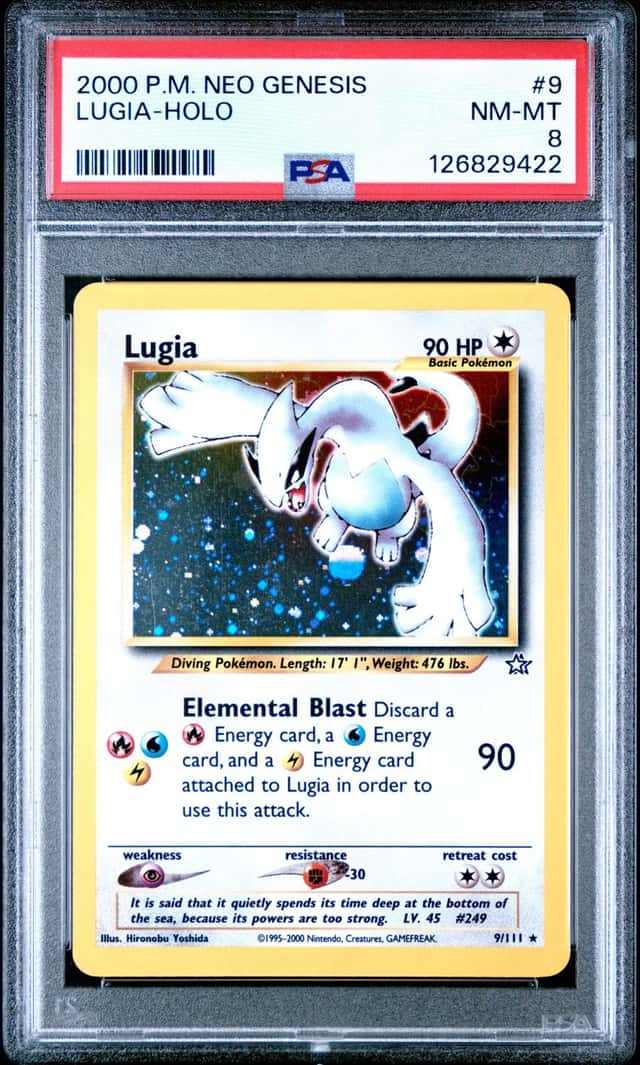 126829422 Lugia 2000 Pokemon Neo Genesis #9 Holo PSA 8