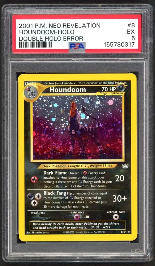 Pokemon Card PSA 5 Houndoom 08/64 Neo Revelation Holo