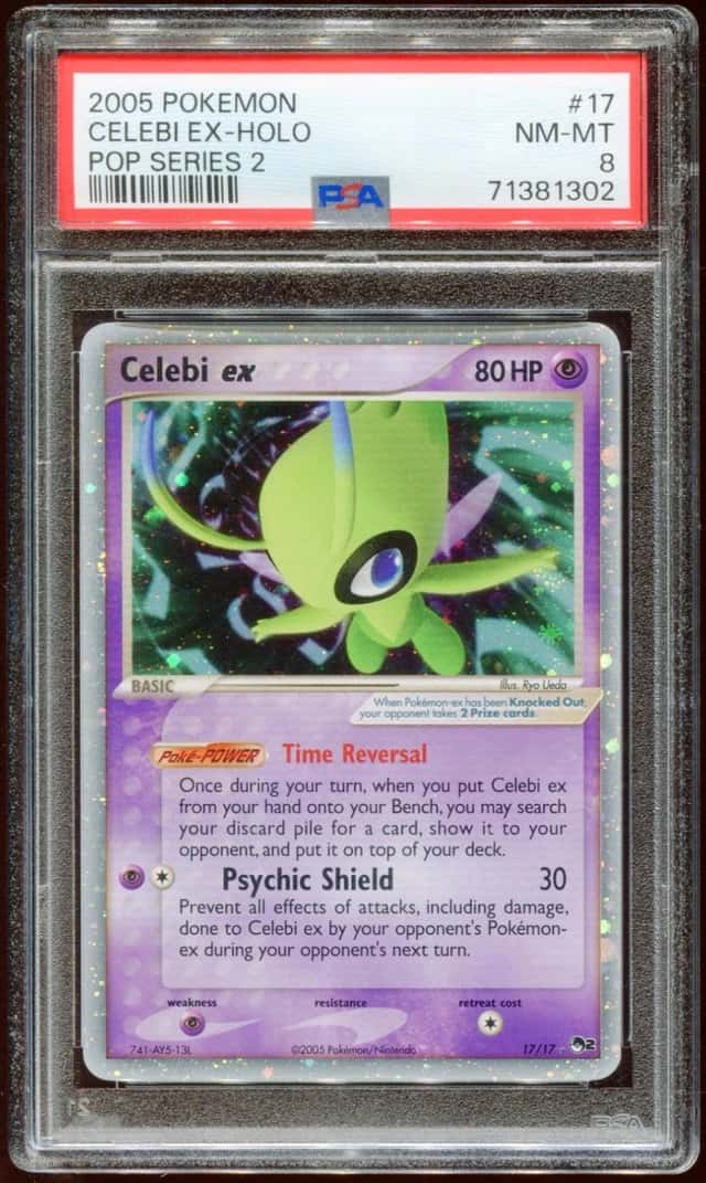2005 POKEMON POP SERIES 2 CELEBI EX #17/17 RARE PROMO HOLO FOIL PSA 8 E11