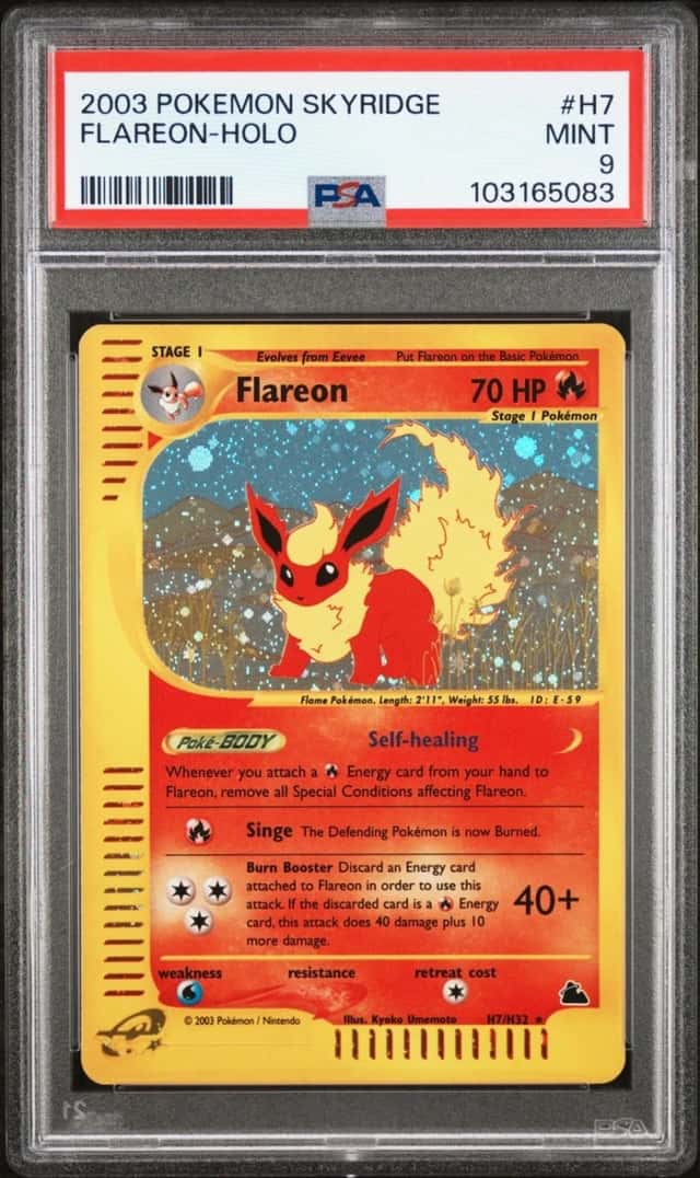 POKEMON FLAREON-HOLO 2003 SKYRIDGE #H7 PSA 9