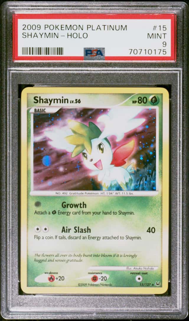 POKEMON SHAYMIN 2009 PLATINUM #15 HOLO PSA 9