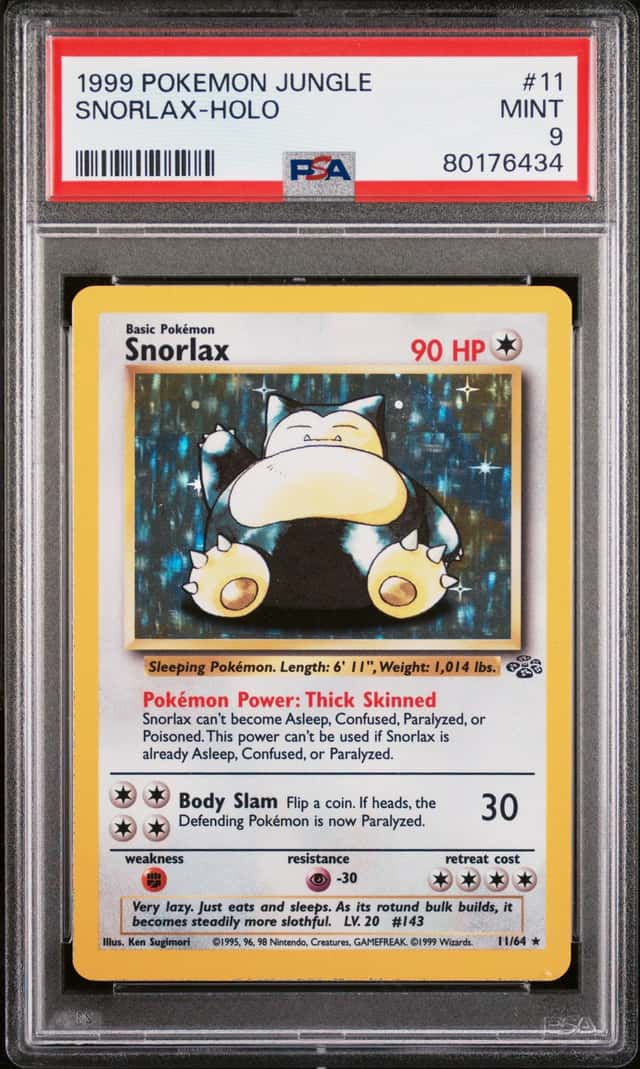 1999 Pokemon Jungle Snorlax Holo #11/64 PSA 9