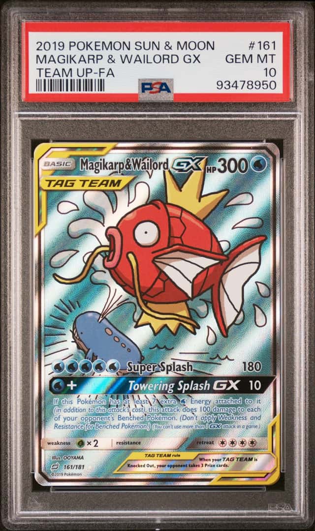 2019 Pokemon Sun and Moon Team Up Magikarp/Wailord Gx #161