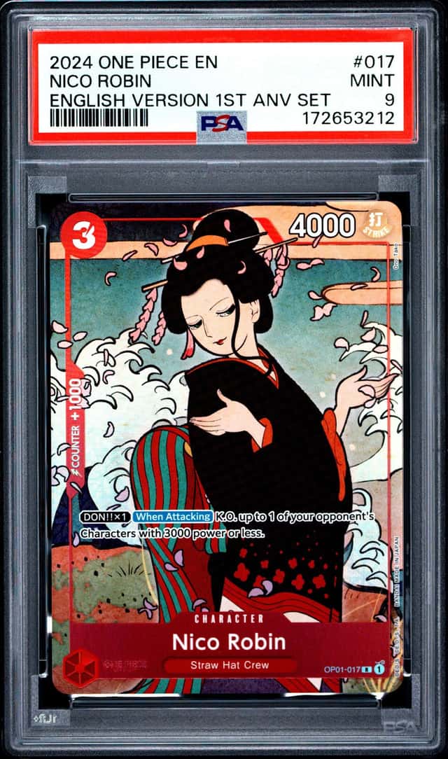 2024 ONE PIECE ENGLISH VERSION 1ST ANNIVERSARY SET #017 NICO ROBIN PSA 9