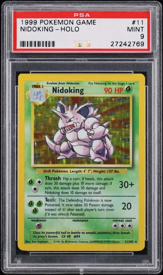 1999 Pokemon Base Set Holo Nidoking #11 PSA 9 MINT