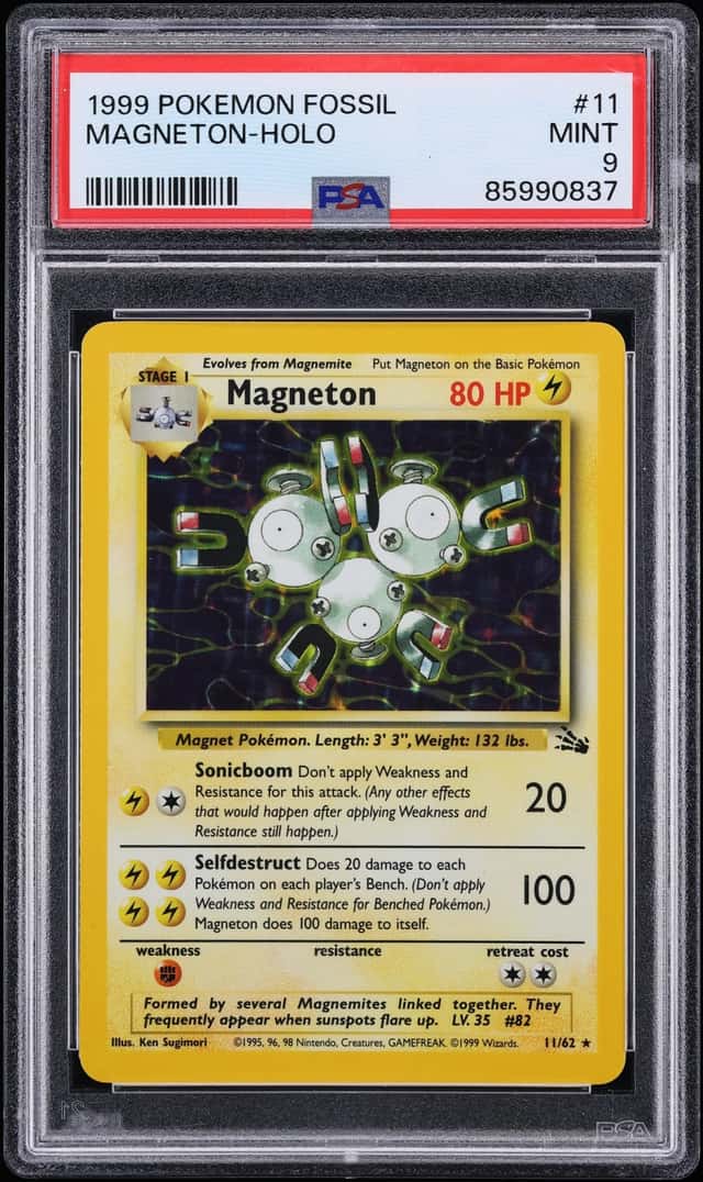 1999 Pokemon Fossil Holo Magneton #11 PSA 9 MINT