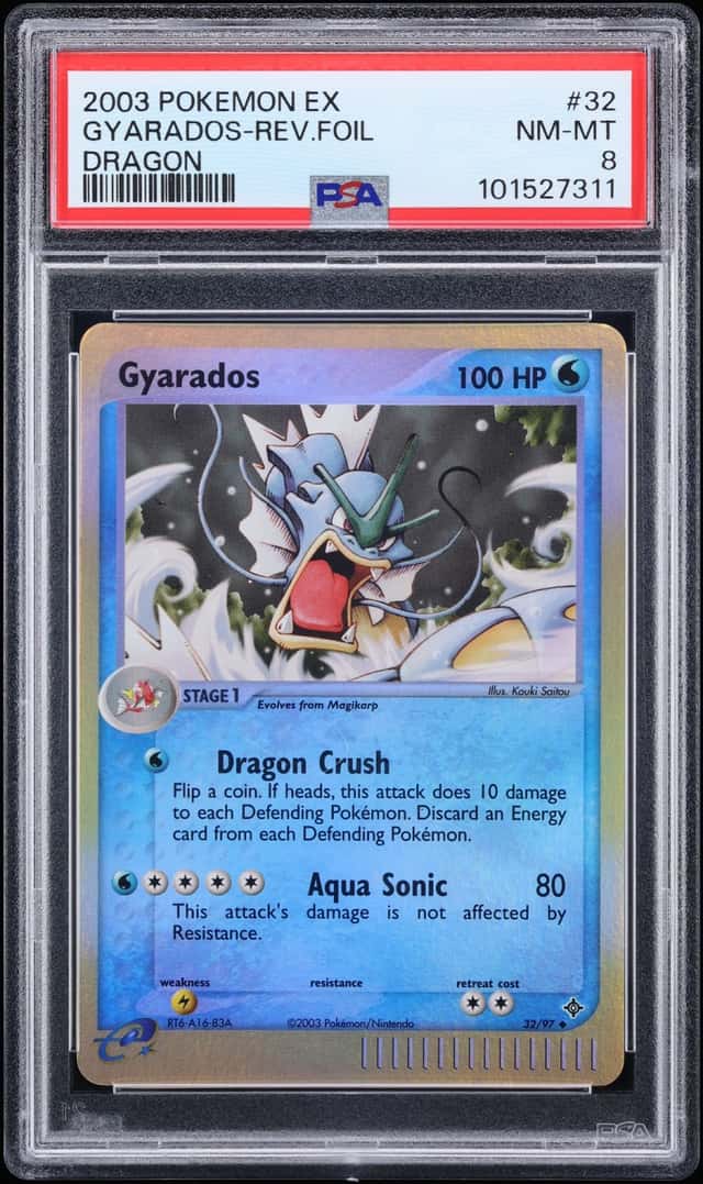 2003 Pokemon EX Dragon Reverse Holo Gyarados #32 PSA 8 NM-MT