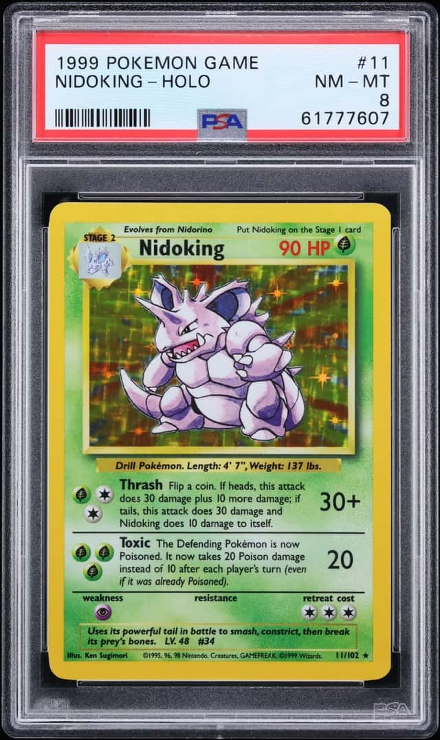 1999 Pokemon Base Set Holo Nidoking #11 PSA 8 NM-MT