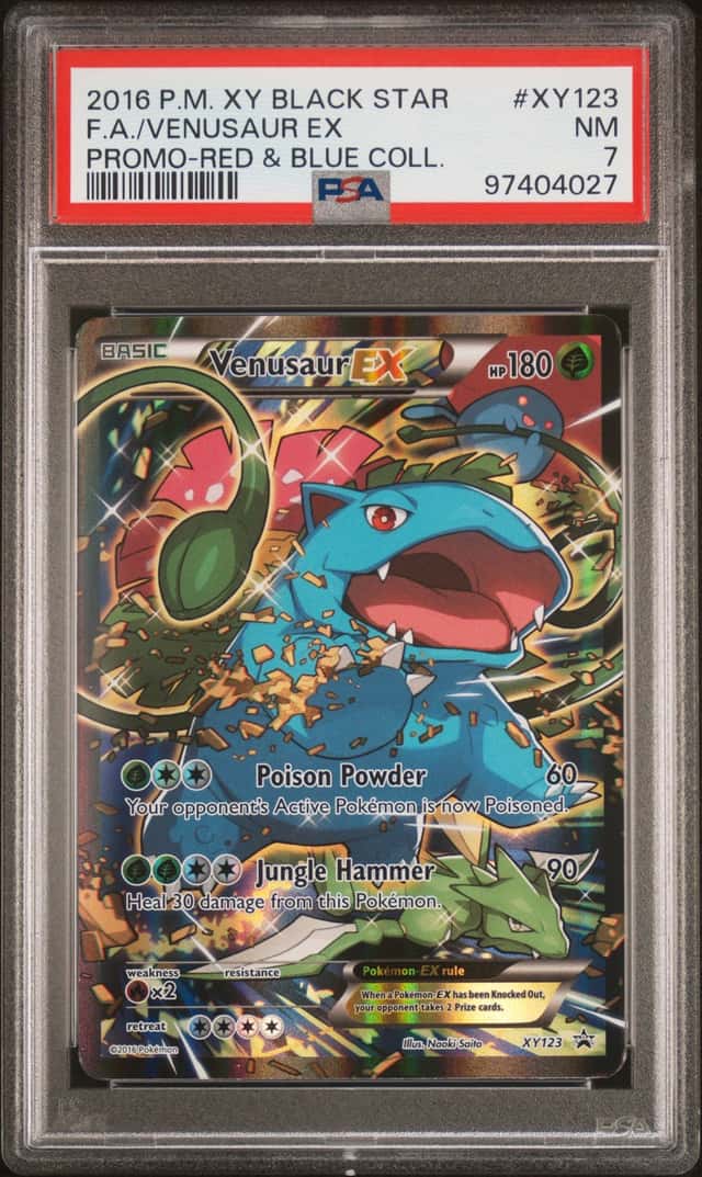 2016 Pokemon XY Promo Red & Blue Collection Full Art Venusaur EX #XY123 PSA 7 NRMT