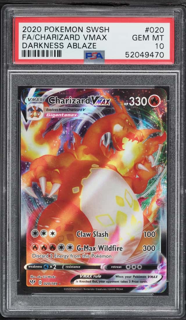 2020 Pokemon Sword & Shield Darkness Ablaze Full Art Charizard VMAX #20 PSA 10 GEM MINT