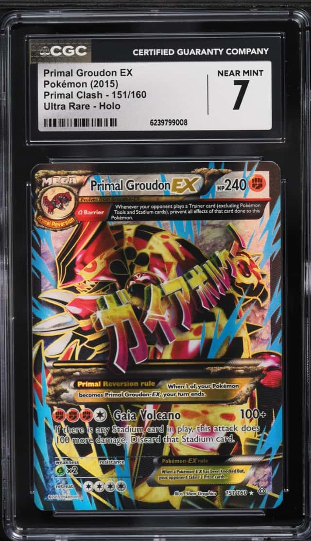 2015 Pokemon XY Primal Clash Full Art Primal Groudon EX #151 CGC 7 NRMT