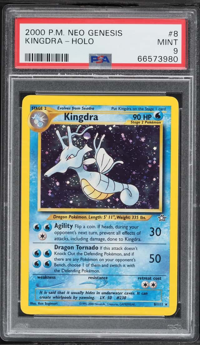 2000 Pokemon Neo Genesis Holo Kingdra #8 PSA 9 MINT