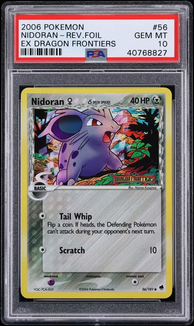 2006 Pokemon EX Dragon Frontiers Reverse Holo Nidoran #56 PSA 10 GEM MINT
