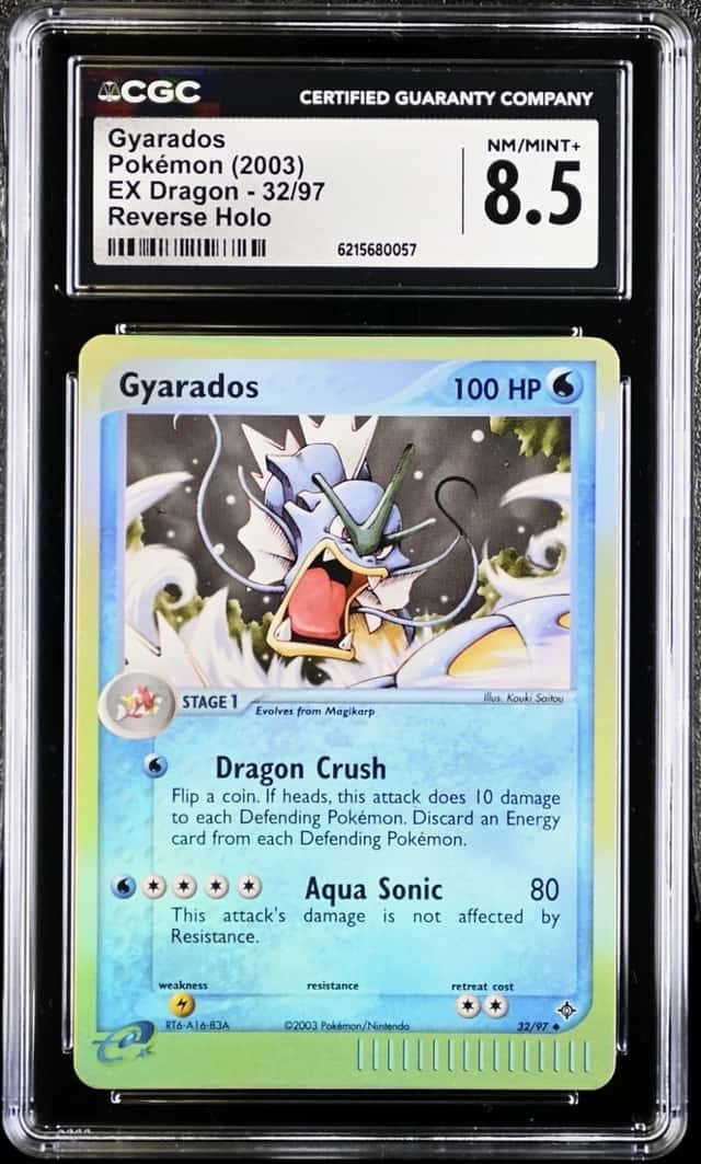 2003 Pokémon Gyarados Reverse Holo EX Dragon 32/97 CGC 8.5
