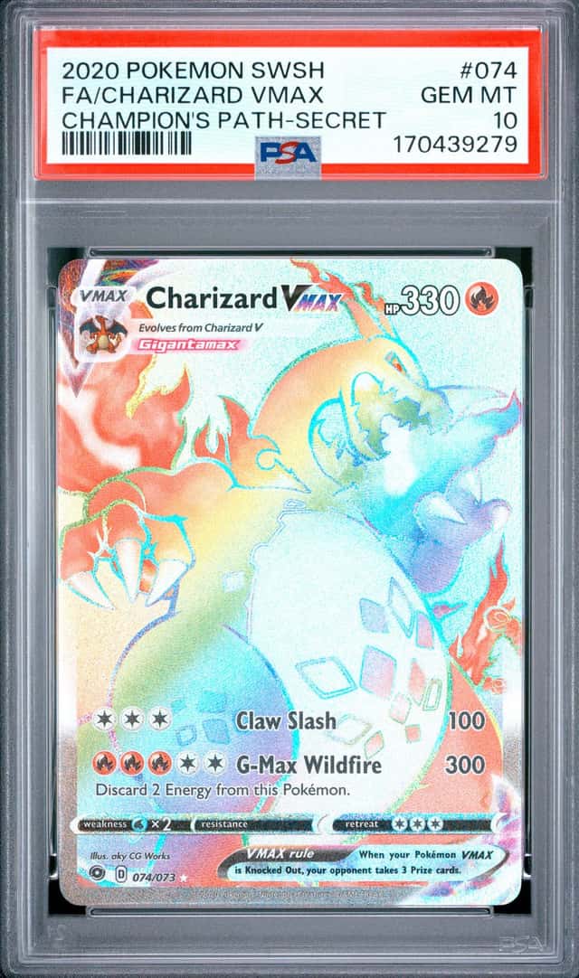 2020 Pokemon SWSH Champion's Path Charizard VM #074/073 PSA 10 GEM MINT