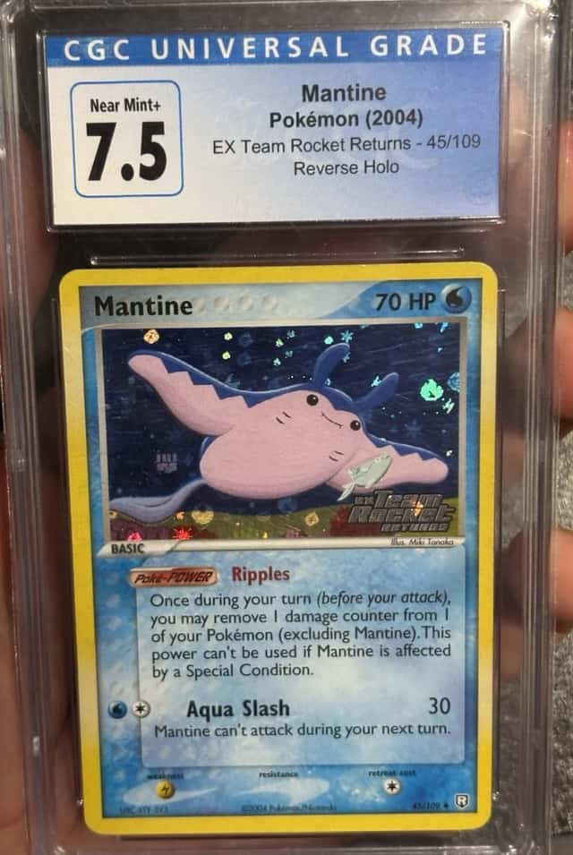 Mantine #45 EX Team Rocket Returns Reverse Holo Stamped CGC 7.5