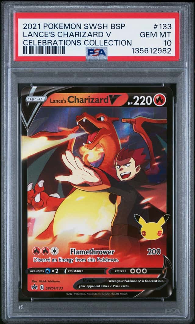 2021 Pokemon SWSH BSP Celebrations Collection #133 Lance's Charizard V PSA 10