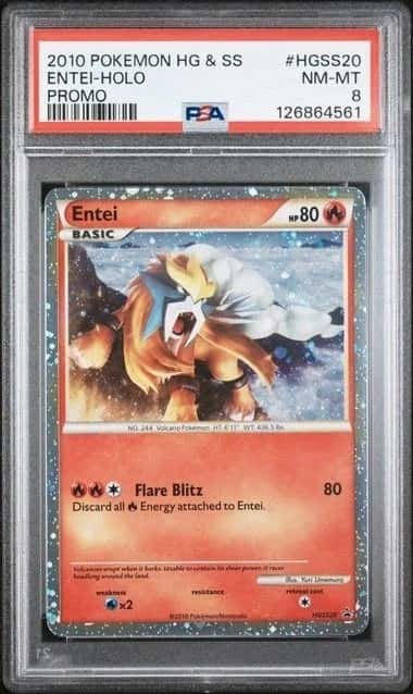 POKEMON ENTEI 2010 HEARTGOLD & SOULSILVER PROMO #HGSS20 HOLO PSA 8