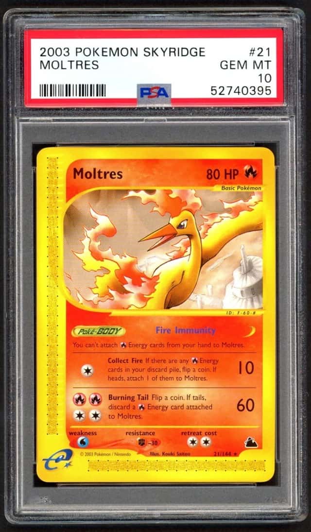 Pokemon Card PSA 10 Moltres 21/144 Skyridge Non Holo