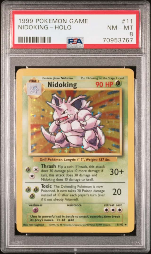 1999 Pokemon Base Set Nidoking Holo 11/102 PSA 8 NM-MT Unlimited Vintage WOTC