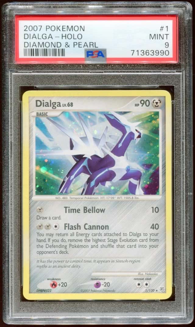 2007 POKEMON DIAMOND & PEARL DIALGA LV. 68 #1/130 RARE HOLO FOIL PSA 9 E11